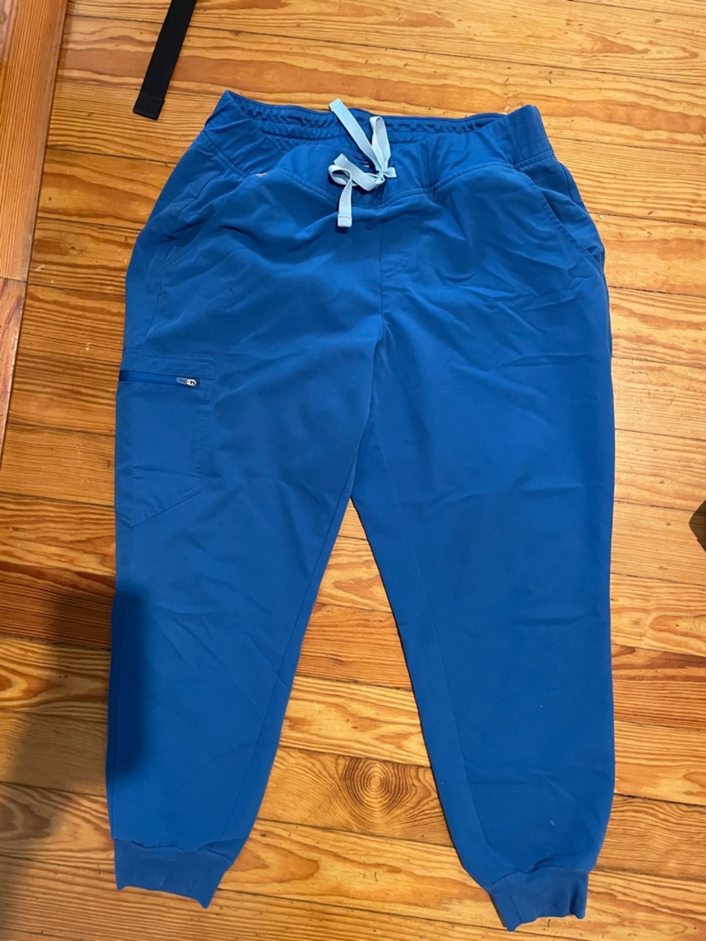 Figs Blue Elastic Waist Drawstring Joggers